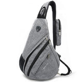Tinyat Men Bag Men Shoulder Sling Bag Pack Usb Waterproof Messenger Crossbody Bag Black Travel