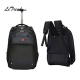 Letrend New Fashion Business Travel Bag Men Carry On Capacity Backpack Women Rolling Luggage