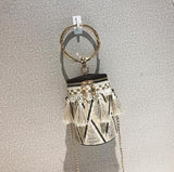 2018 Summer Fashion New Handbag High Quality Straw Bag Women Bag Round Tote Bag Hand Metal Ring