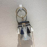 2018 Summer Fashion New Handbag High Quality Straw Bag Women Bag Round Tote Bag Hand Metal Ring