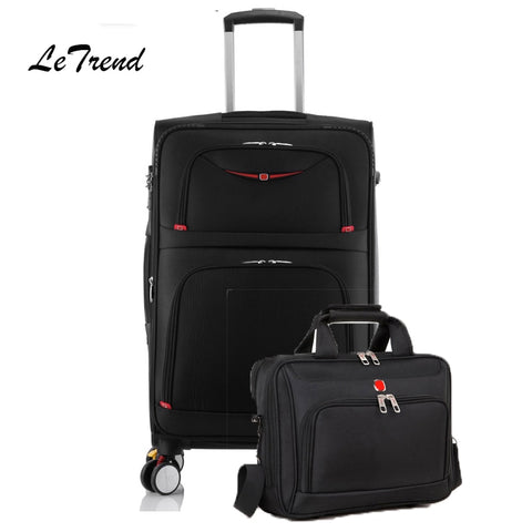 Letrend Rolling Luggage Set Spinner Multifunction Trolley Suitcases Wheel Travel Duffle Business