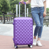 Women Luggage Bag Set,Diamond Pattern Suitcase With Handbag,Fashion Rolling Travel Box,Universal