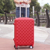Women Luggage Bag Set,Diamond Pattern Suitcase With Handbag,Fashion Rolling Travel Box,Universal