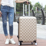 Women Luggage Bag Set,Diamond Pattern Suitcase With Handbag,Fashion Rolling Travel Box,Universal