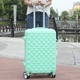 Women Luggage Bag Set,Diamond Pattern Suitcase With Handbag,Fashion Rolling Travel Box,Universal