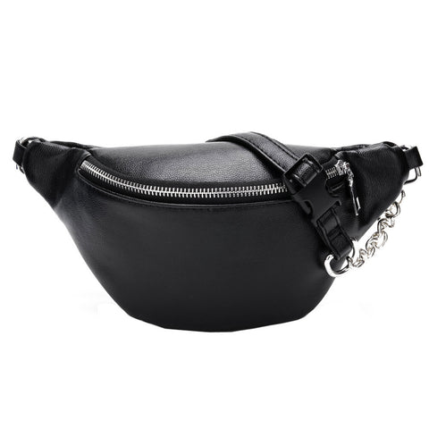 Women Fashion Chain Leather Messenger Bag Shoulder Bag Chest Bag