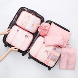 Bakingchef 7Pcs/Set Travel Storage Bags Shoes Woman Clothes Toiletry Organizer Waterproof Luggage