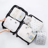 Bakingchef 7Pcs/Set Travel Storage Bags Shoes Woman Clothes Toiletry Organizer Waterproof Luggage