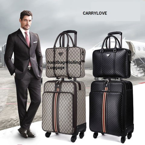 Carrylove  Fashion Luggage Series 16/20/22/24 Inch Handbag+Rolling Luggage Spinner Brand Travel