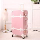 Uniwalker Women Citron Pink Pu Leather 20'' 22'' 24'' 26'' Rolling Luggage With Spinner Wheels