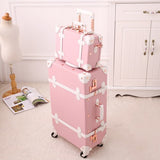 Uniwalker Women Citron Pink Pu Leather 20'' 22'' 24'' 26'' Rolling Luggage With Spinner Wheels