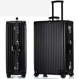 Vintage Leather Travel Trolley Luggage Suitcase Pc Aluminum Frame With Tsa Lock Hardside Rolling