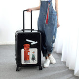 Wholesale!20 24Inches Europe Fashion Uk Post Mailbox Rolling Luggage For Girl,Vintage Red Abs+Pc