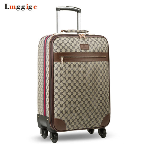 20" Inch Cabin Rolling Luggage Travel Suitcase Bag ,New Women Pu Trolley Case With Wheel,52*36*21Cm