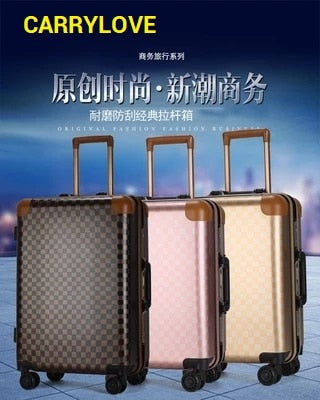 Carrylove Classic Grid Luggage Series 16/20/22/24 Inch High Quality  Pc Rolling Luggage Spinner
