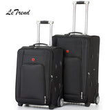 Letrend Classic Rolling Luggage Spinner Fashion High-Grade Wheel Suitcase Oxford Trolley Men