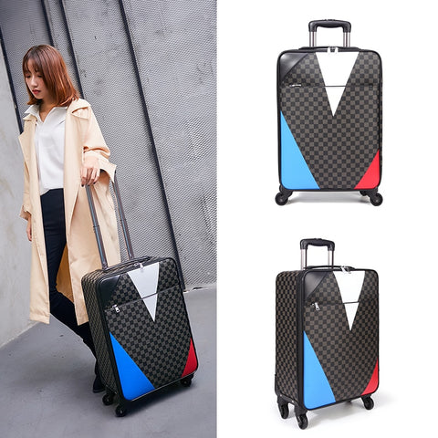 New Travel Suitcase Bag,Women Trolley Case ,Fashion Rolling Luggage ,Men Pu Commercial Box With
