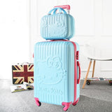 Hello Kitty One Set Abs Pc Luxury Women Rolling Luggage Suitcase Designer 20 Inches High Quality