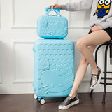 Hello Kitty One Set Abs Pc Luxury Women Rolling Luggage Suitcase Designer 20 Inches High Quality
