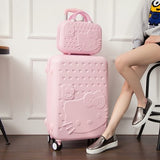 Hello Kitty One Set Abs Pc Luxury Women Rolling Luggage Suitcase Designer 20 Inches High Quality