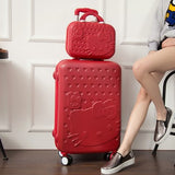 Hello Kitty One Set Abs Pc Luxury Women Rolling Luggage Suitcase Designer 20 Inches High Quality