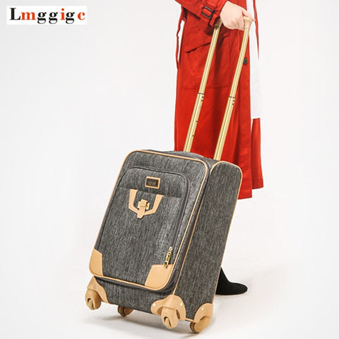Polyester Rolling Luggage Travel Suitcase Bag,20"24"28" Inch Trolley Case,Nniversal Wheel Carry-On,