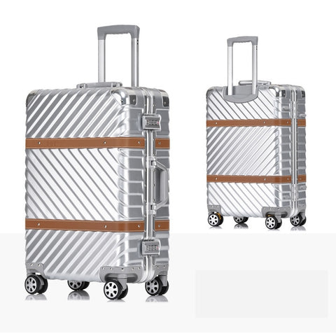 Metal Wrap Angle Pc Koffer Suitcase With Wheels 20"24"26"29"Travel Trolley Case Hardside Rolling