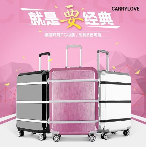 Carrylove Fashion Luggage Series 20/24/26/29 Inch Size Pc+Abs Rolling Luggage Spinner Brand