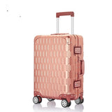 Letrend 100% Aluminum Alloy Rolling Luggage Spinner Women Trolley Travel Bag 20 Inch Men Business