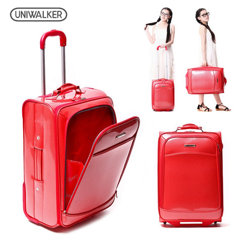 Uniwalker 19 20 23 Inch Unisex Classic Rolling Hardside Luggage Fashion Pvc Trolley Maleta With