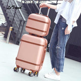 Letrend Vintage Abs+Pc Rolling Luggage Set Spinner Trolley Women Travel Bag 20 Inch Cabin Suitcases