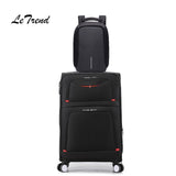 Letrend Oxford Rolling Luggage Set Spinner Men Backpack Trolley Suitcases Wheels Student Cabin