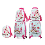 18" Kids Luggage Set Cartoon Animal Rolling Spinner Luggage Children Suitcases Wheel Trolley Travel