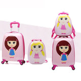 18" Kids Luggage Set Cartoon Animal Rolling Spinner Luggage Children Suitcases Wheel Trolley Travel