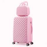 Wholesale!14 24Inch(2 Pieces/Set) Pink Purple Yellow Mint Green Diamond Type Abs Hardside Case