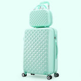 Wholesale!14 24Inch(2 Pieces/Set) Pink Purple Yellow Mint Green Diamond Type Abs Hardside Case