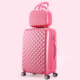 Wholesale!14 24Inch(2 Pieces/Set) Pink Purple Yellow Mint Green Diamond Type Abs Hardside Case