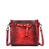 Esufeir New Fashion Wipe Color Genuine Leather Women Bucket Bag Vintage Design Women Crossbody