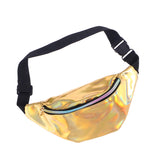 Fashion Holographic Pu Leather Shinning Fanny Pack Waist Packs For Women Girls