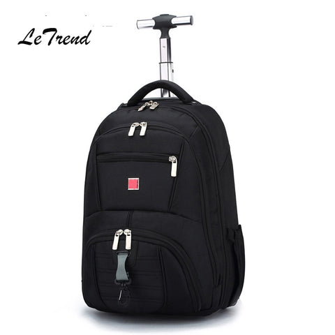 Letrend Business Oxford Travel Bag Men Large Capacity Backpack Women Rolling Luggage Trolley Case