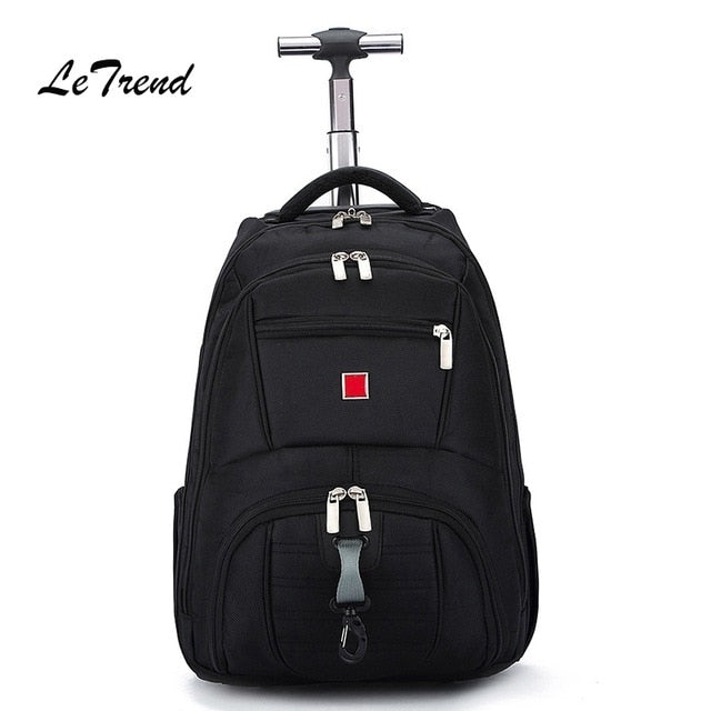 Letrend Business Oxford Travel Bag Men Large Capacity Backpack Women Rolling Luggage Trolley Case