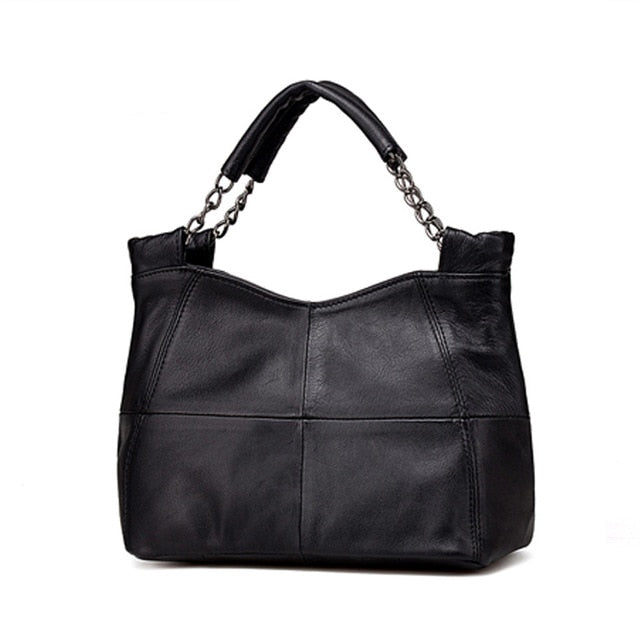 Best Special Offer New Bucket Quality Genuine Leather Women Handbags 2018 Brand Tote Bag Plaid