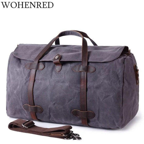 Waterproof Travel Bags Canvas Men Duffle Bags Large Capacity Multifunctional Vintage Travel Male