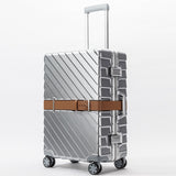 20"24"28" Carro Vintage Aluminum Luggage Maletas Rolling Hardside Cabin Koffer Travel Case
