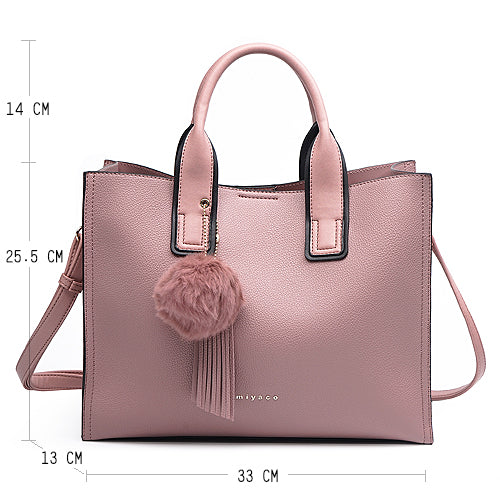 Miyaco Women Leather Handbags Casual Brown Tote Bags Crossbody Bag Top ...