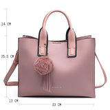 Miyaco Women Leather Handbags Casual Brown Tote Bags Crossbody Bag Top-Handle Bag With Tassel And