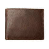 Genodern Cow Leather Men Wallets With Coin Pocket Vintage Male Purse Function Brown Genuine Leather