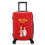 Female Travel Rolling Luggage Cartoon Suitcase Women Business Airplane Trolley Luggage Wedding Case