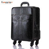Crocodile Pattern Rolling Luggage Bag,High Quality Travel Suitcase,Trolley Case Valise With