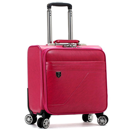 New Fashion Pu Suitcase Trolley Luggage Male Female Universal Wheels Aluminium Alloy Rod Trolley